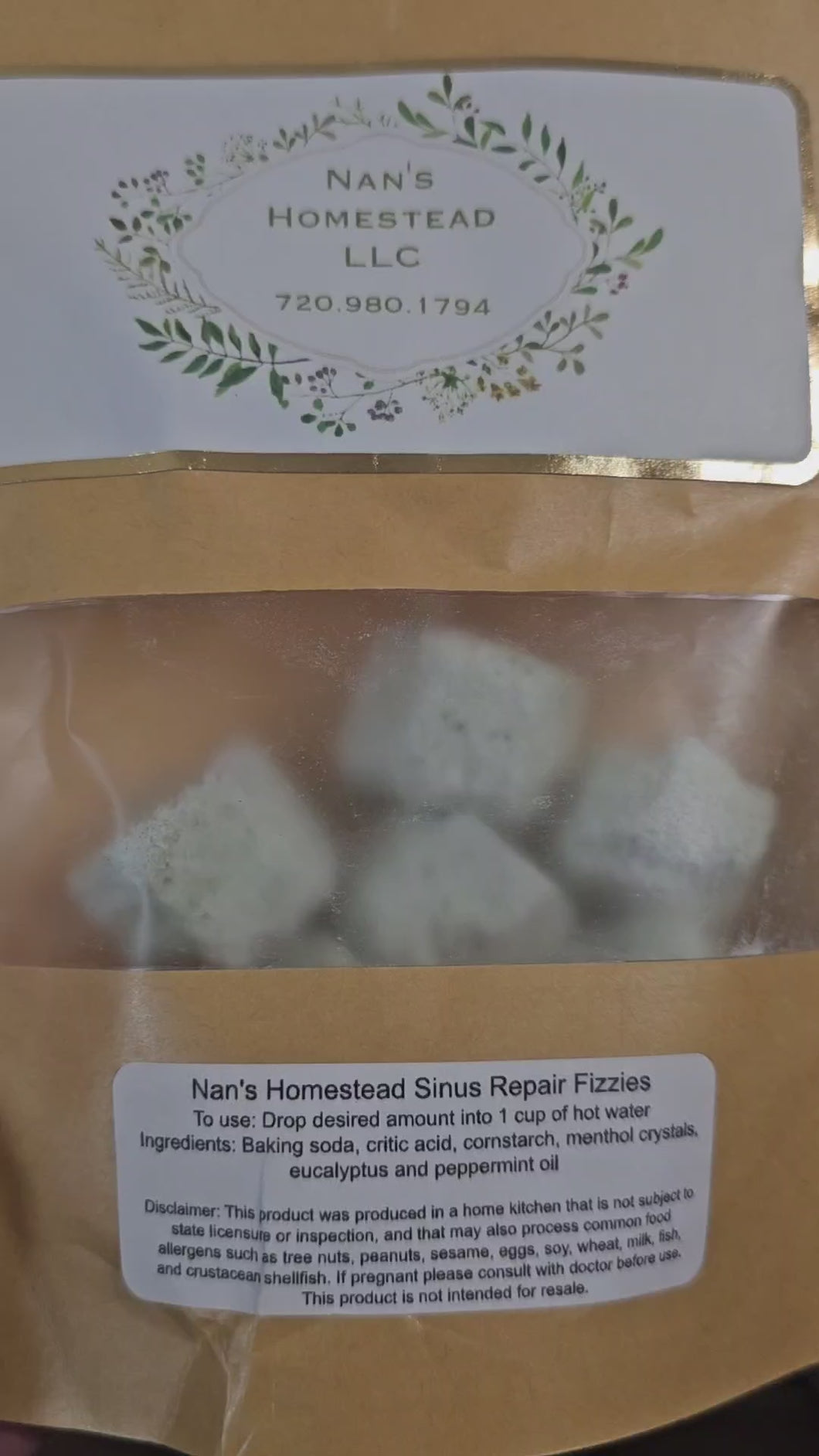 Breathe Easy with Nan's Homestead Sinus Relief Fizzies!