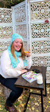 Load image into Gallery viewer, Sea blue hat and scarf
